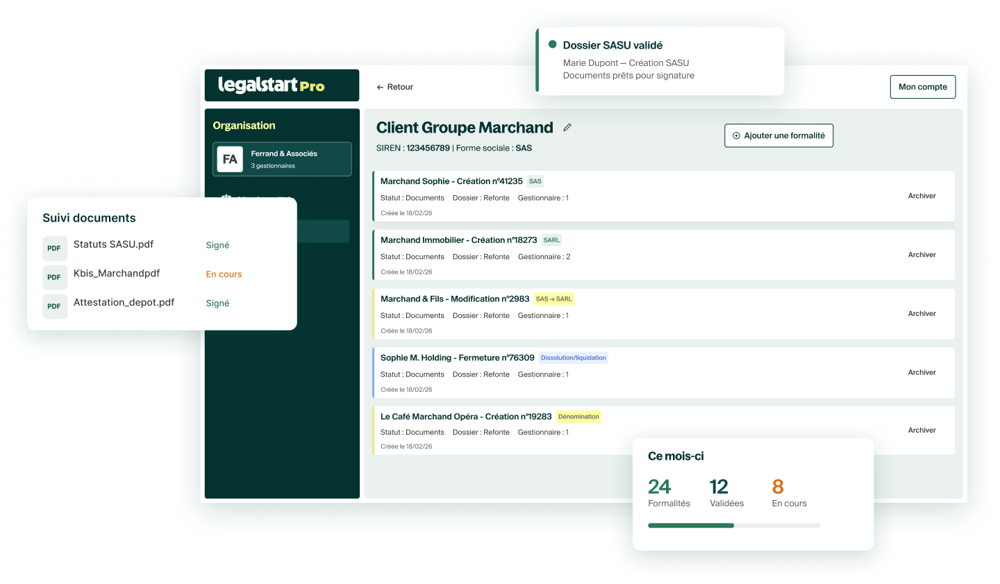 Interface Legalstart Pro